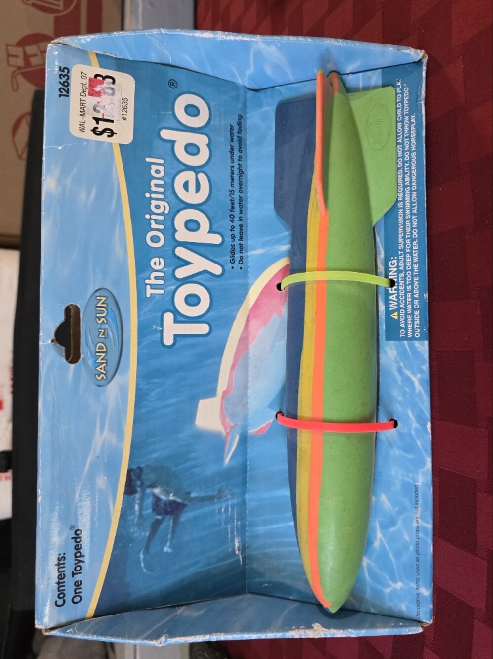 Swim Ways The Original Toypedo Pool Vintage Water ToyPedo Green Yellow Blue Fun
